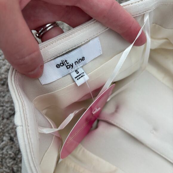 NWT Edit by Nine Cream Suit Strapless Tube Top XS Office Minimalist Corpcore - Picture 6 of 9